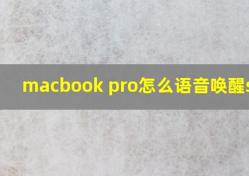 macbook pro怎么语音唤醒siri